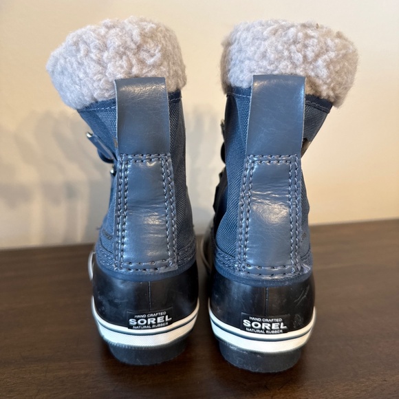 Sorel Waterproof Snow Boots Blue/black Fleece Lining Size 11 - Picture 5 of 9